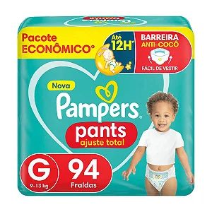 Fralda Pampers Pants Ajuste Total G 94 unidades