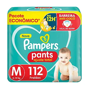 Fralda Pampers Pants Ajuste Total M 112 unidades