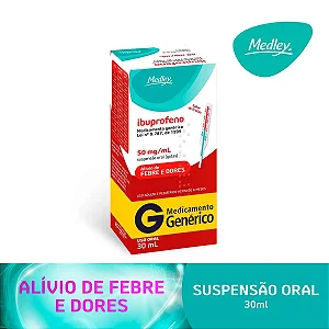 Ibuprofeno 50mg/ml Suspensão Oral Sabor Frutas 30ml Medley Genérico
