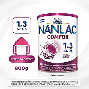 Fórmula Infantil Nanlac Comfor Nestlé 1 a 3 anos 800g