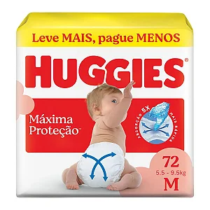 Fralda Huggies Máxima Proteção M 72 unidades
