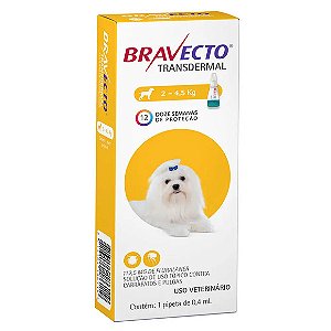 Antipulgas Bravecto Transdermal Cães 2 a 4,5 kg 112,5 mg