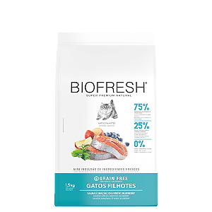 Biofresh P/gatos Filhotes Sabor Salmao/maca/cha Verde/blueberry 1,5kg
