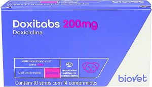 Antimicrobiano Doxitabs 200mg Caes/gatos -14comp