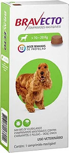 Antipulgas E Carrapatos Bravecto Caes 10 A 20 Kg -1comp
