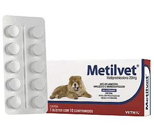 Metilvet 20mg 10 Comp