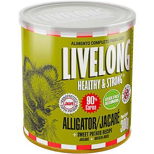 Ração Úmida Livelong Patê Cães Sabor Jacaré C/batata Doce 300g