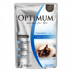 Racao Umida Optimum Sache Gato Adulto Castrado Frango 85 G
