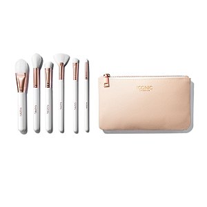 Kit de pincéis faciais + Necessaire ICONIC London - Ultimate Rose Gold