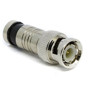 Conector BNC Macho Compressão RG59 Pino Solto
