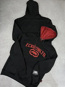 Moletom Ecko Letreiro - Preto C/Vermelho