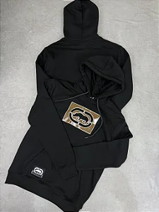 Moletom Ecko Logo Preto C/Marrom