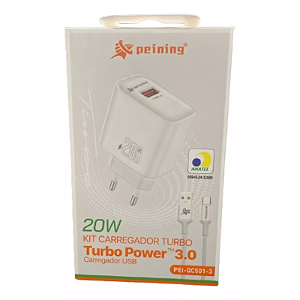 Kit Fonte + Cabo Usb Para Ip Qc3.0 20W