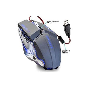 Mouse Gamer Led Metalizado Com Fio Xsoldado Infokit Gm-705