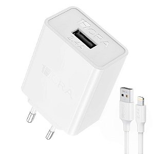Fonte De Parede + Cabo Usb Compativel Com Iphone 2.4A 1Hora (Gar143B)