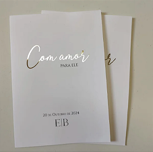 Caderno de Votos Noivos Metalizado 21x15cm