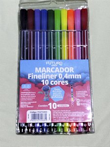 Kit Marcador Fineliner 0.4mm – 10 Cores Vibrantes Futuro