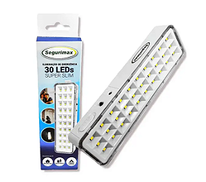 Luminária De Emergência LED 30LEDs 2,5 Horas Bivolt Segurimax