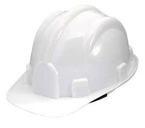 CAPACETE ABA FRONTAL BRANCO DELTA PLUS C/ CARNEIRA + JUGULAR