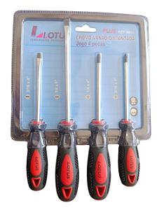 JOGO CHAVE FENDA/PHILLIPS C/4 EMB PLUS