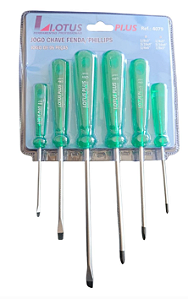 JOGO CHAVE FENDA/PHILLIPS C/6 PL PLUS
