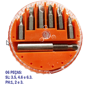 Jg 6 Bits + Adapt 1/4″ Magnetico