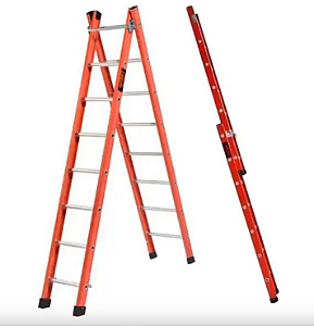 Escada de Fibra de Vidro 7 Degraus Extensível e Tesoura 2.2 x 3.74m - SÍNTESE