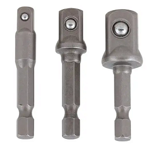 JOGO 3 ADAPTADOR PARA SOQUETE 50MM CRV (1/4, 3/8 e 1/2)