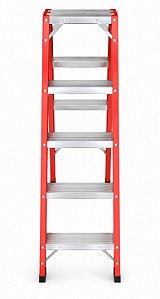 ESCADA TESOURA 5 DEGRAUS DUPLO ACESSO 1,36M SINTESE