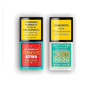 KIT BASE CONCRETO + BASE FERMENTO SOS - MELHOR MANEIRA DE CRESCER UNHA RÁPIDA E SAUDAVÉL