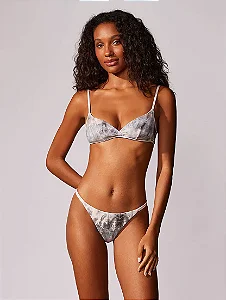 Top Triângulo + Tanga Lateral Estreita Estampada Riviera