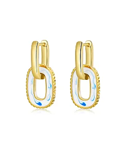 Brinco Caldera Banhado a Ouro com Resina