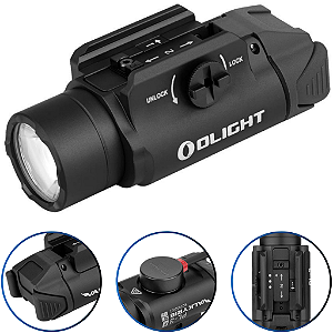 Lanterna Olight PL-3R Valkyrie 1500 Lúmens 205 Metros - Preta