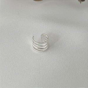 Piercing fake em banho de prata silver liso quatro linhas