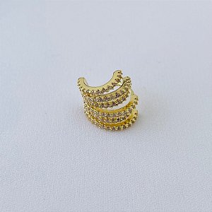 Piercing fake em banho de ouro 18k com 6 colunas cravejadas
