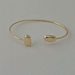 Bracelete gotas ovais em banho de ouro 18k