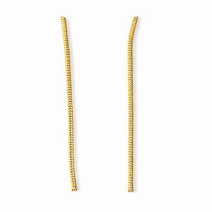 Brinco fio longo em banho de ouro 18k