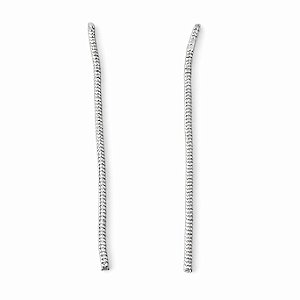 Brinco fio longo em banho de prata silver