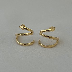 Brinco EAR-HOOK em banho de ouro 18k