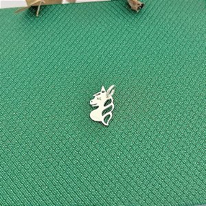 Pingente chapa unicórnio em banho de prata silver