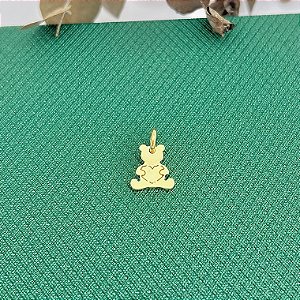 Pingente chapa urso em banho de ouro 18k