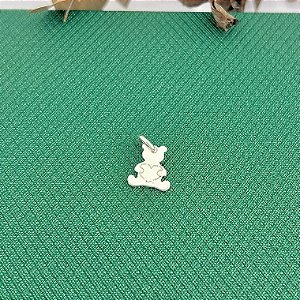 Pingente chapa urso em banho de prata silver