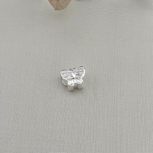 Berloque borboleta em banho de prata silver