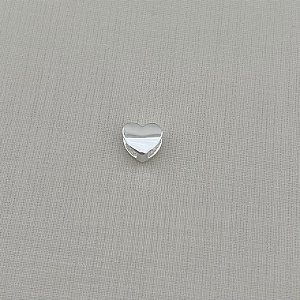 Berloque coração em banho de prata silver