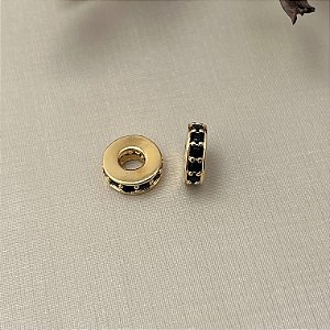 Berloque separador cravejado preto