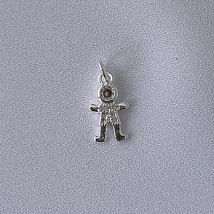 Pingente menino cravejado em banho de prata silver