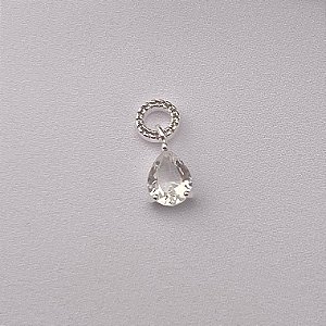 Berloque gota em banho de prata silver