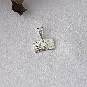 Pingente salmo 23 em banho de prata silver