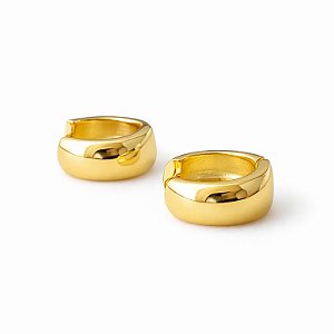 Argola lisa abaloada G em banho de ouro 18k