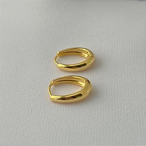 Argola lisa abaloada M em banho de ouro 18k